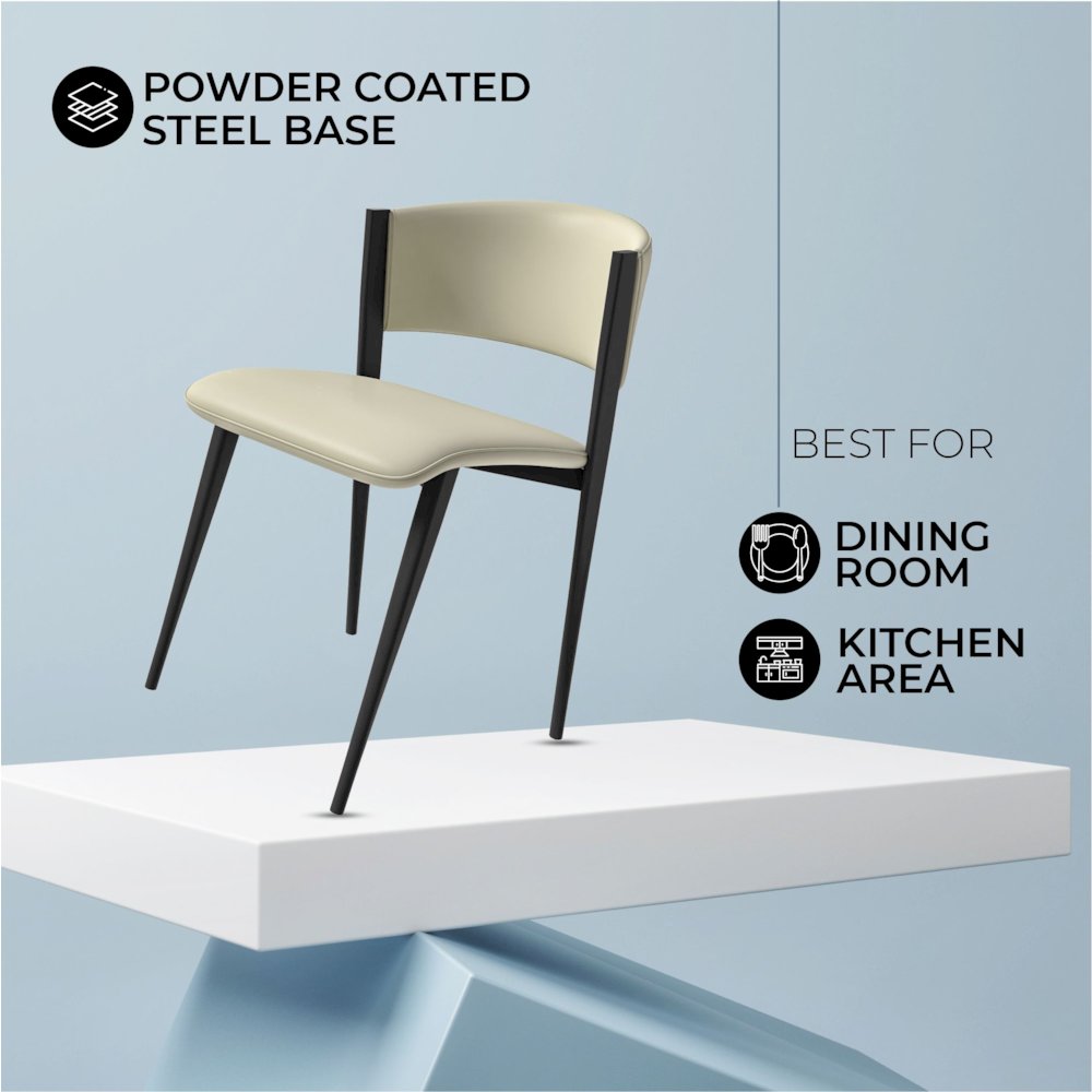 Aspen Collection Modern Dining Chair Black Frame in Light Grey. Picture 11