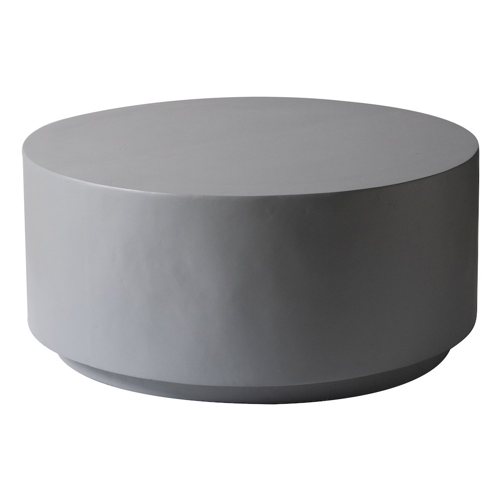 Terra Collection Fiberglass Outdoor Coffee Table In Grey. Picture 13