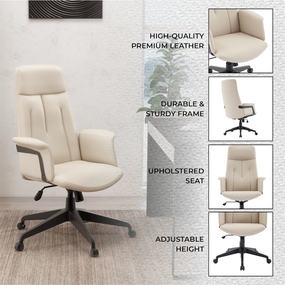 Inifini Collection Modern Office Chair In Tan. Picture 6