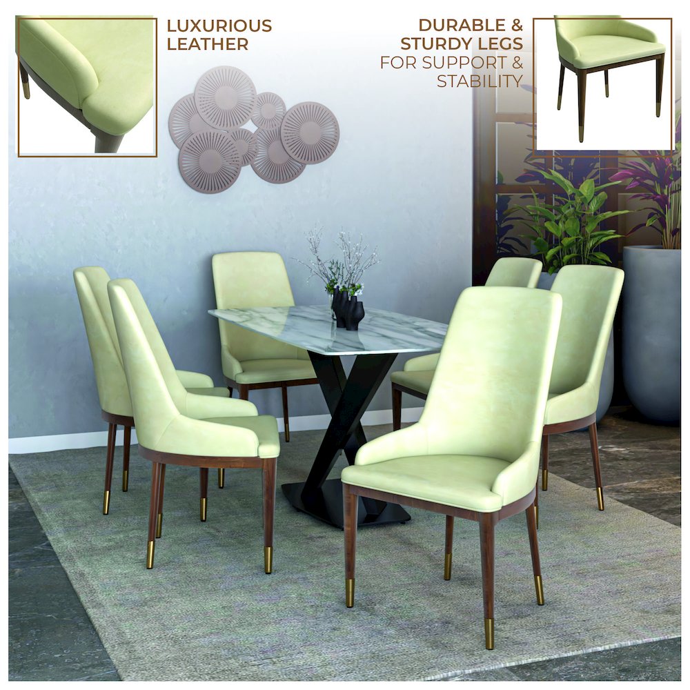 Viva Collection Modern Wooden Dining Chair in Cream Set of 4. Picture 7