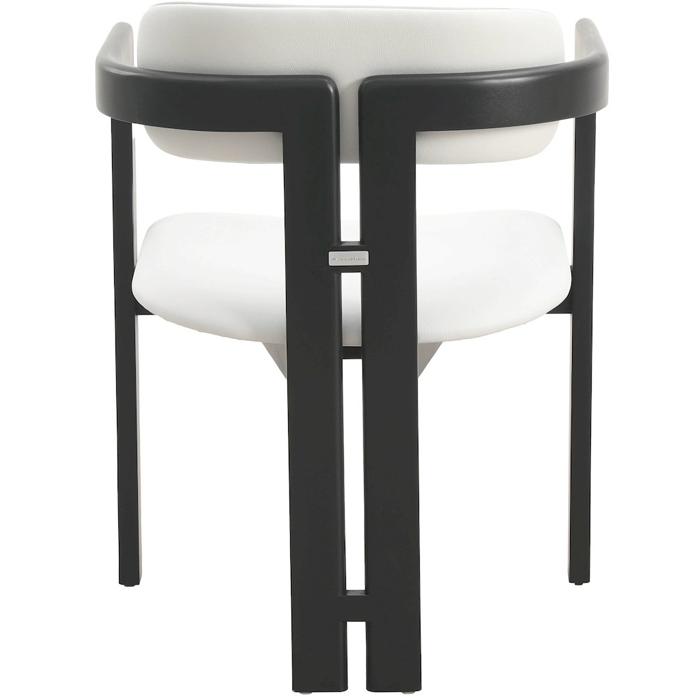 Velo Series Modern Dining Chair in Black Wood with Off White Seat. Picture 10