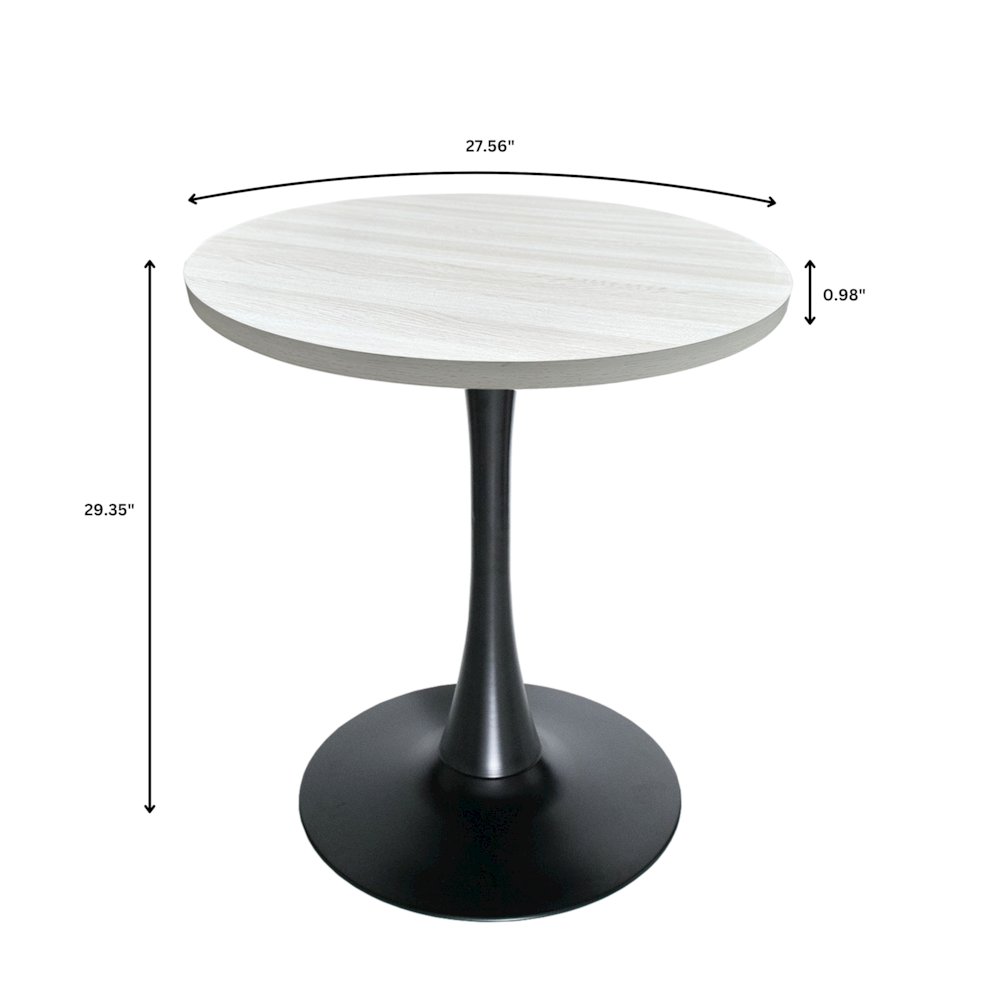 Bristol Dining table, Black Base with 27 Round Light Natural MDF top. Picture 7