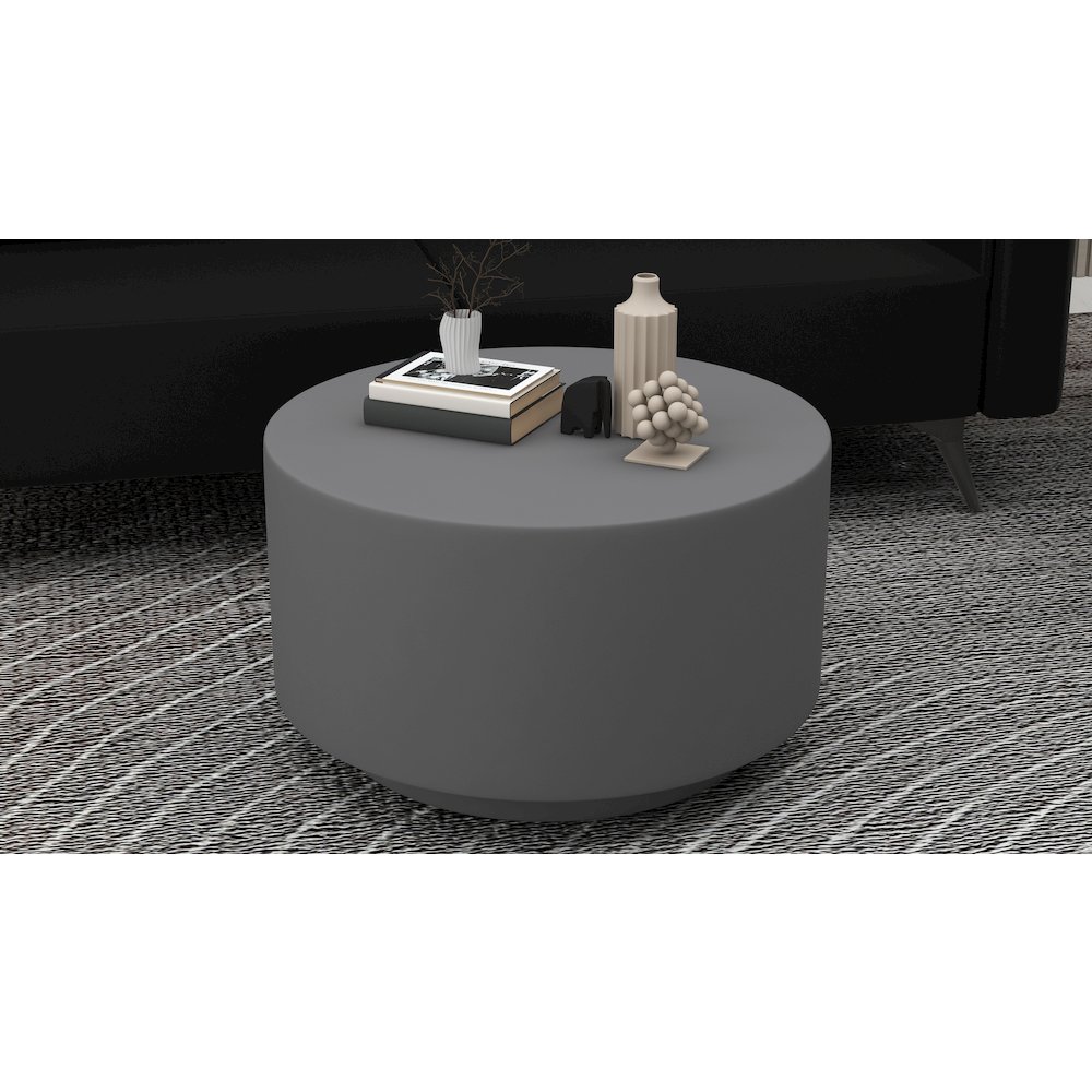 Terra Collection Fiberglass Outdoor Coffee Table In Grey. Picture 40