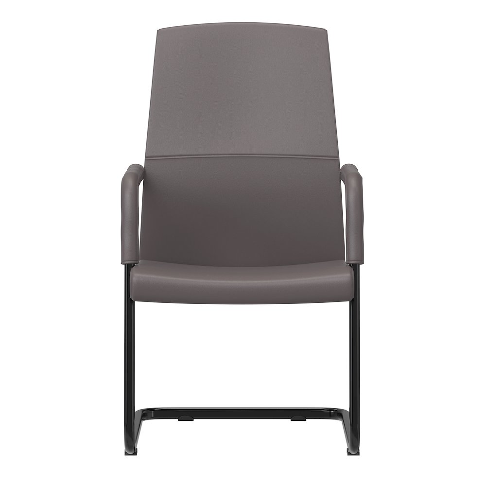 Evander Office Guest Chair in Grey Leather. Picture 18