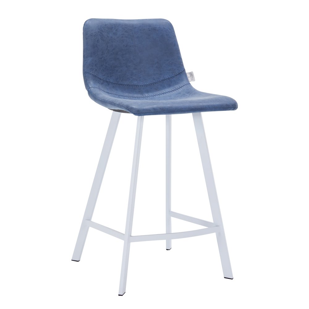 Elland - Counter stool - Peacock Blue - White Base. Picture 7