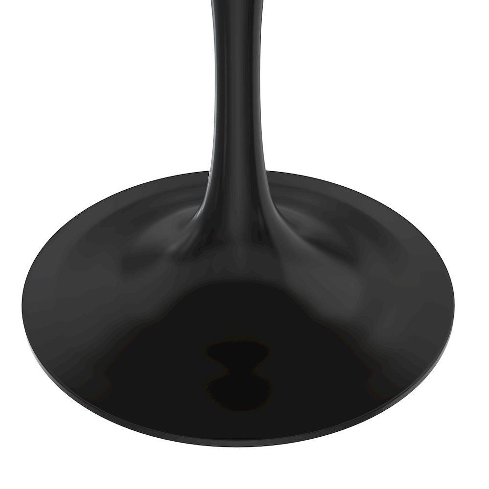 Verve Collection 48 Round Dining Table, Black Base with Dark Maple MDF Top. Picture 7