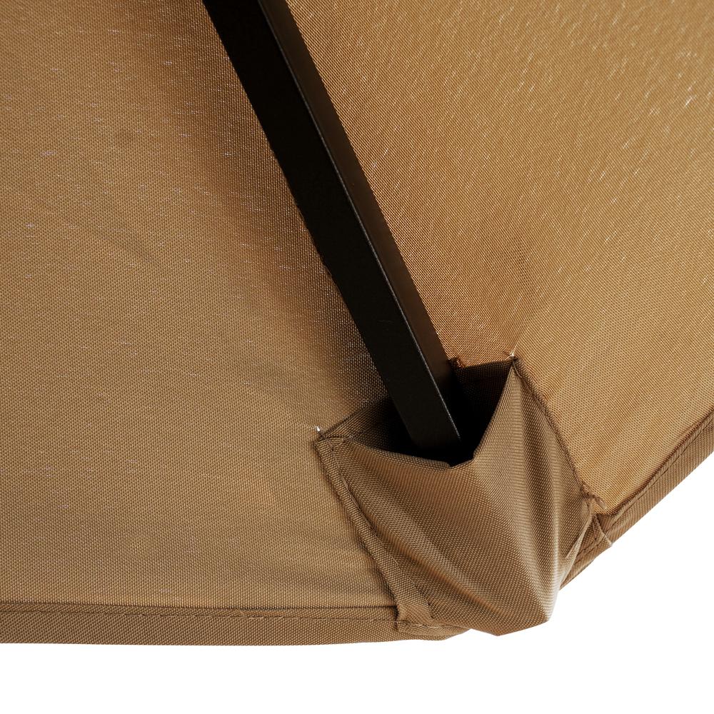 Outdoor 10 Ft Offset Cantilever Hanging Patio Umbrella With Solar Powered LED. Picture 9