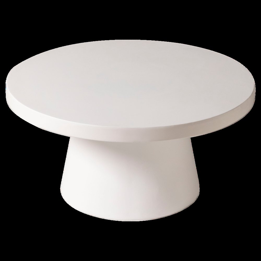 Dune Collection Fiberglass Outdoor Coffee Table In White. Picture 8