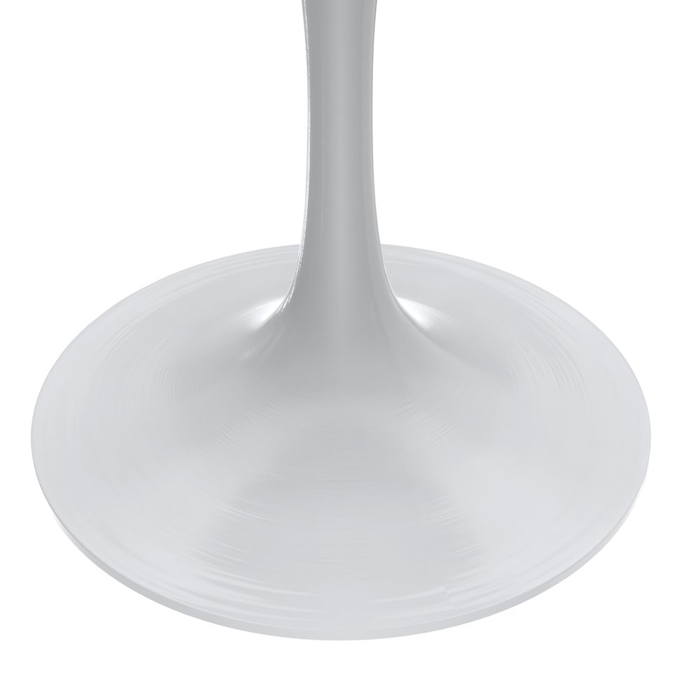 Verve Collection 27 Round Dining Table, White Base with Sintered Stone Black Top. Picture 6