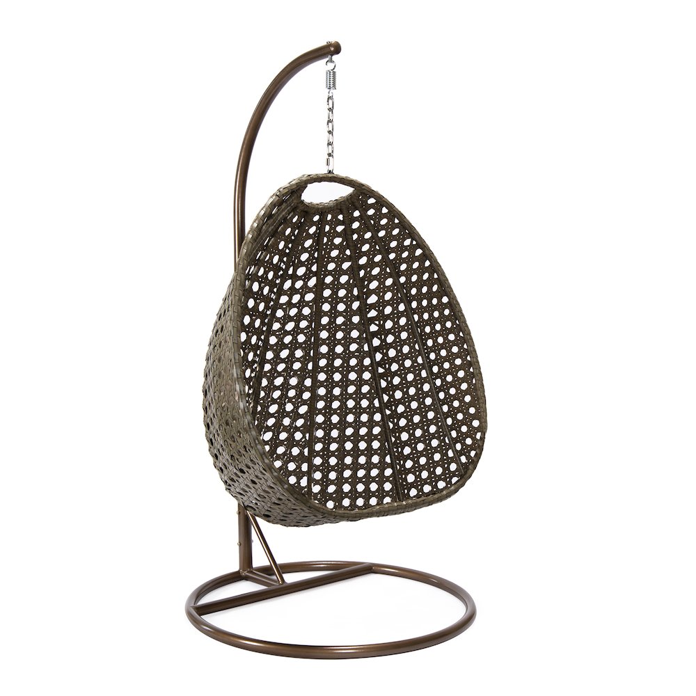Beige Wicker Hanging Egg Swing Chair. Picture 11