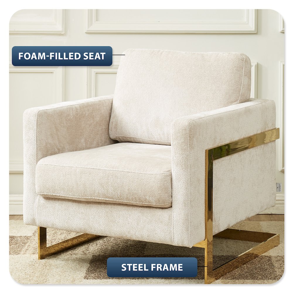 Lincoln Boucle Fabric Accent Armchair in Grey. Picture 6
