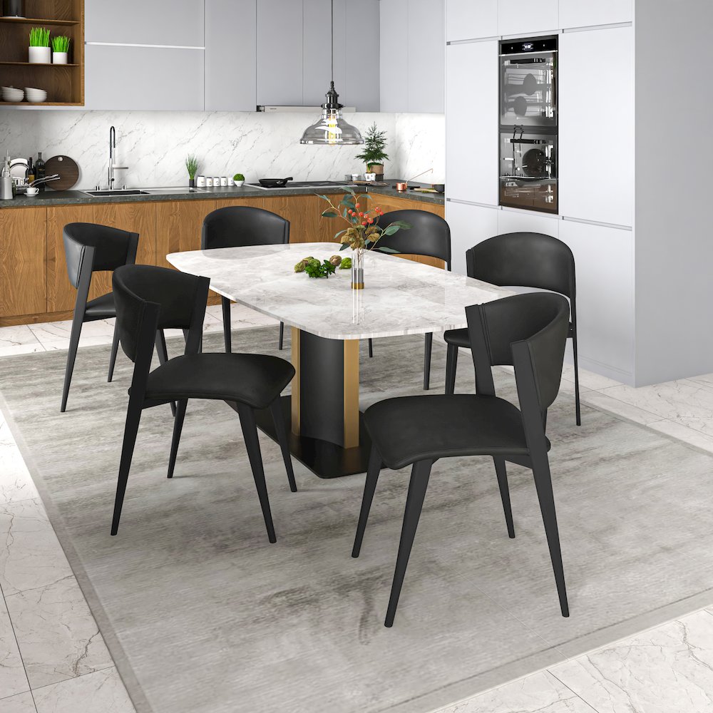 Aspen Collection Modern Dining Chair Black Frame in Black. Picture 10
