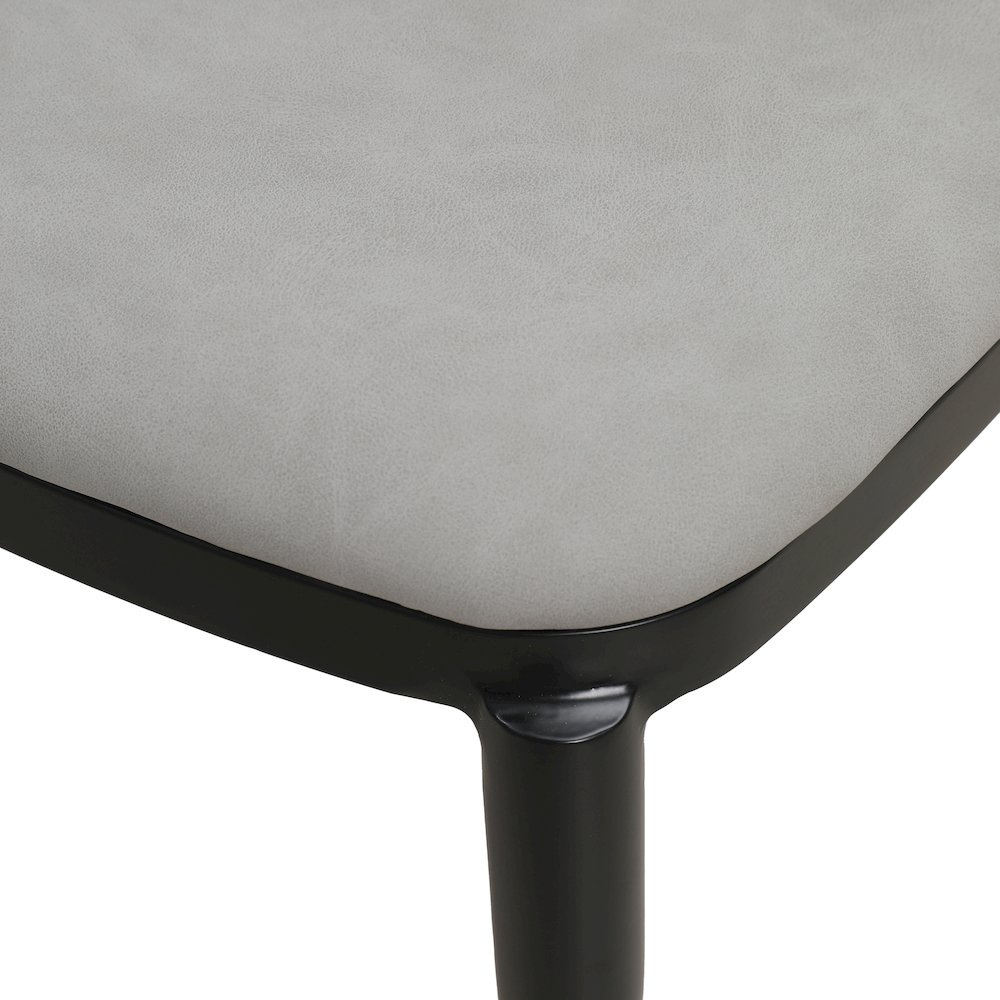 Tule Collection Dining Chair, Black Frame With Light Grey Leather. Picture 14