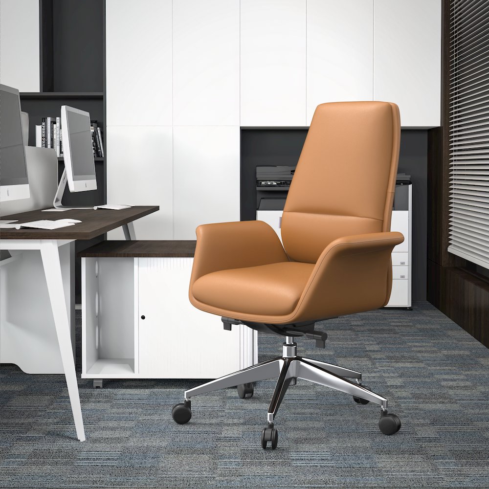 Summit Series Office Chair In Acorn BrownLeather. Picture 8