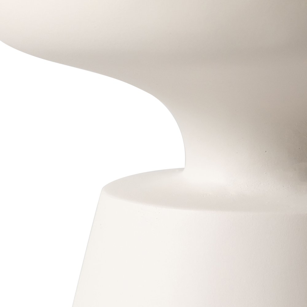 Isle Collection Fiberglass Outdoor Side Table in Cream. Picture 13