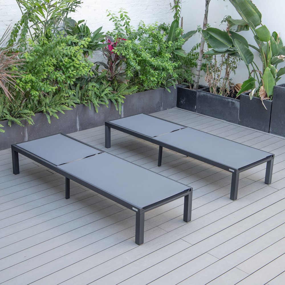 Marlin Patio Chaise Lounge Chair in Dark Grey. Picture 2