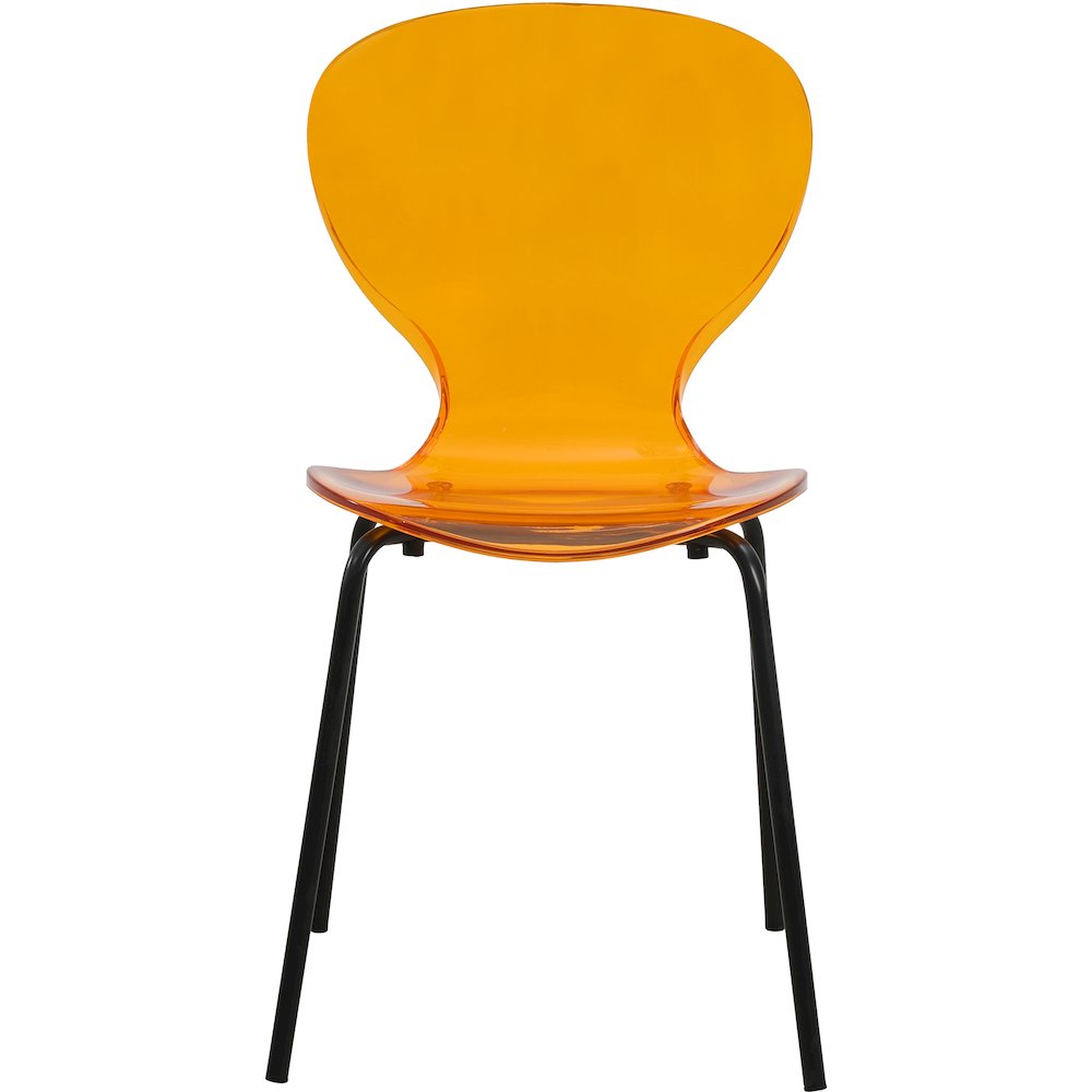Modern Oyster Transparent Side Chair in Black Base Set of 4. Picture 7