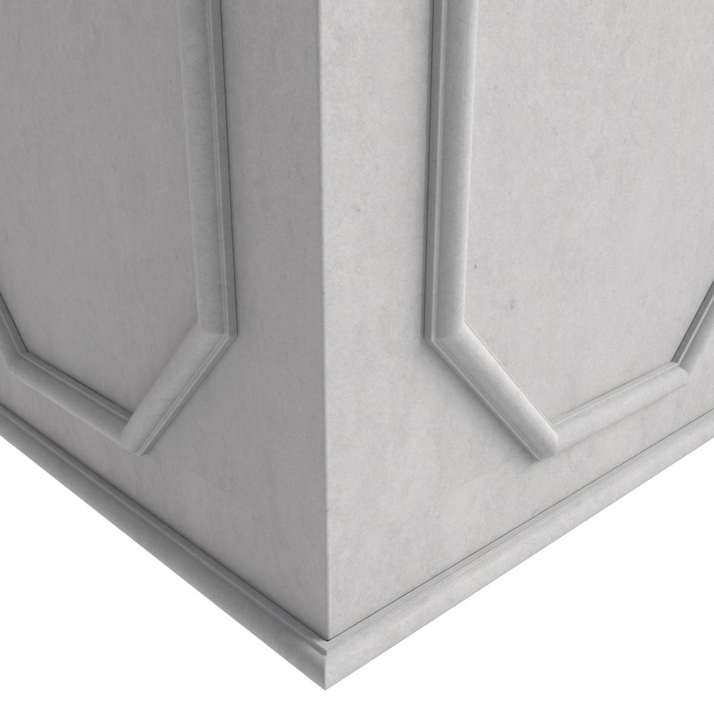 Sprout Series Cubic Fiber Stone Planter in White 15 Cube. Picture 4