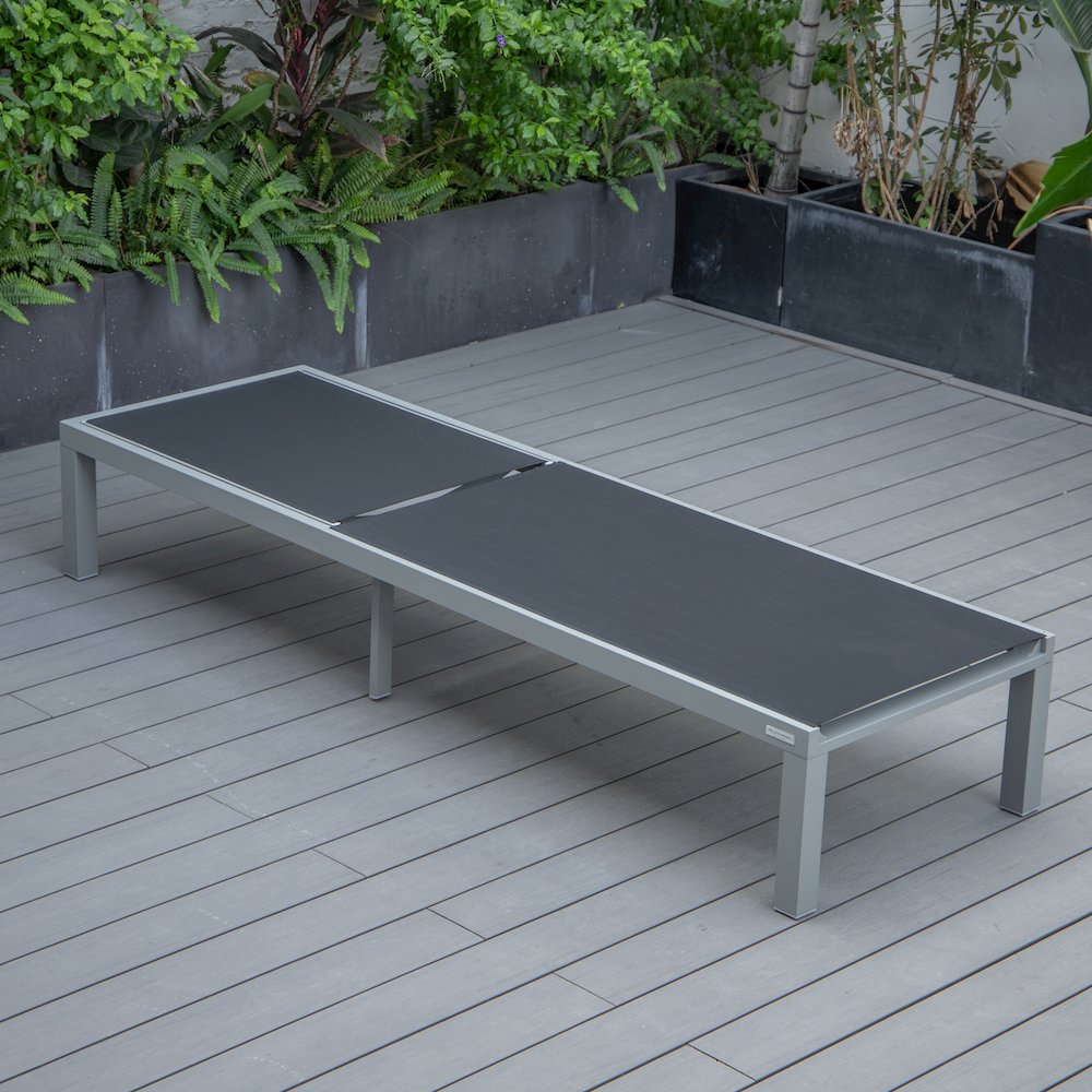 Marlin Modern Grey Aluminum Outdoor Patio Chaise Lounge Chair. Picture 21