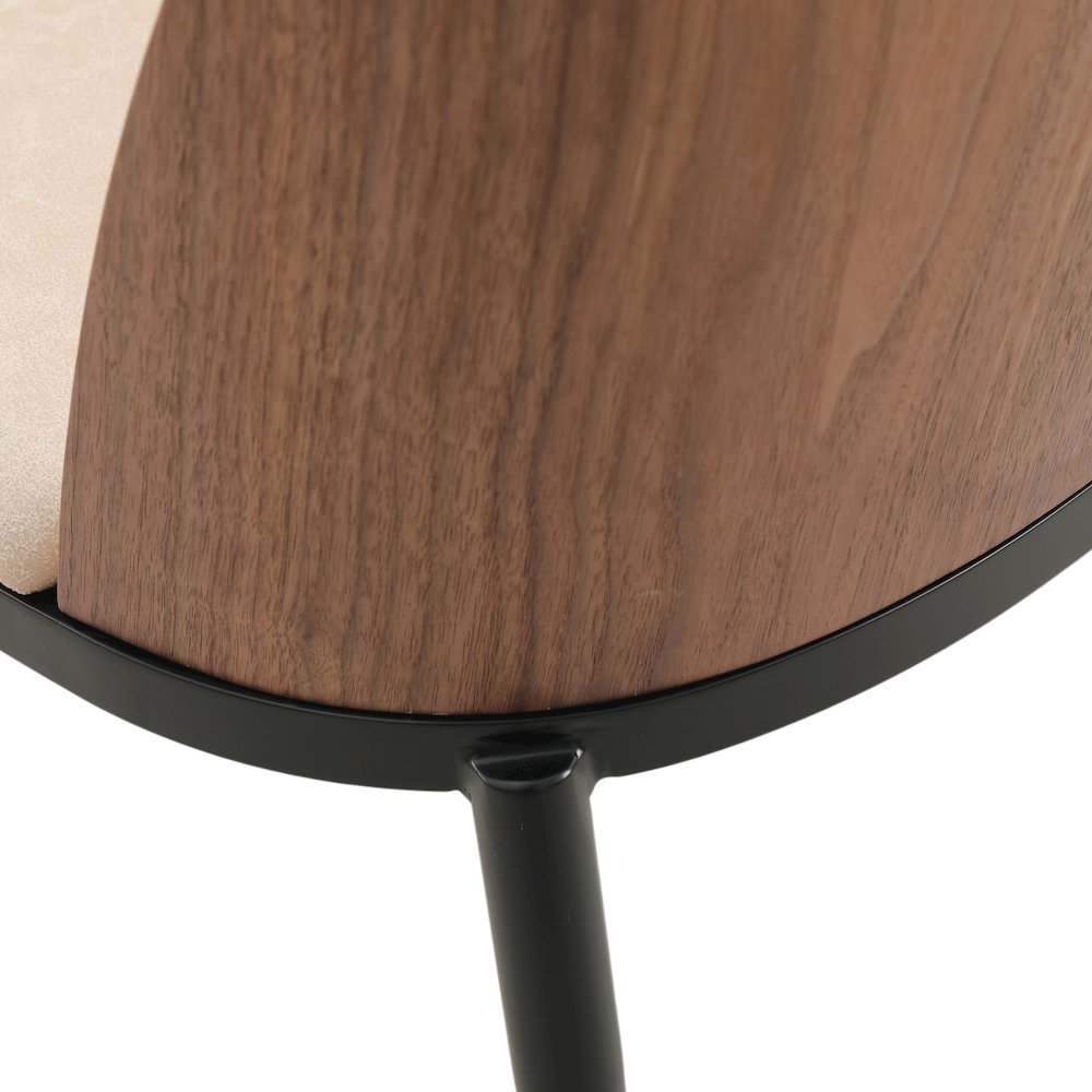 Zayle 7-Piece Dining Set with 55" Dining Side Chair in Walnut/Light Brown. Picture 18