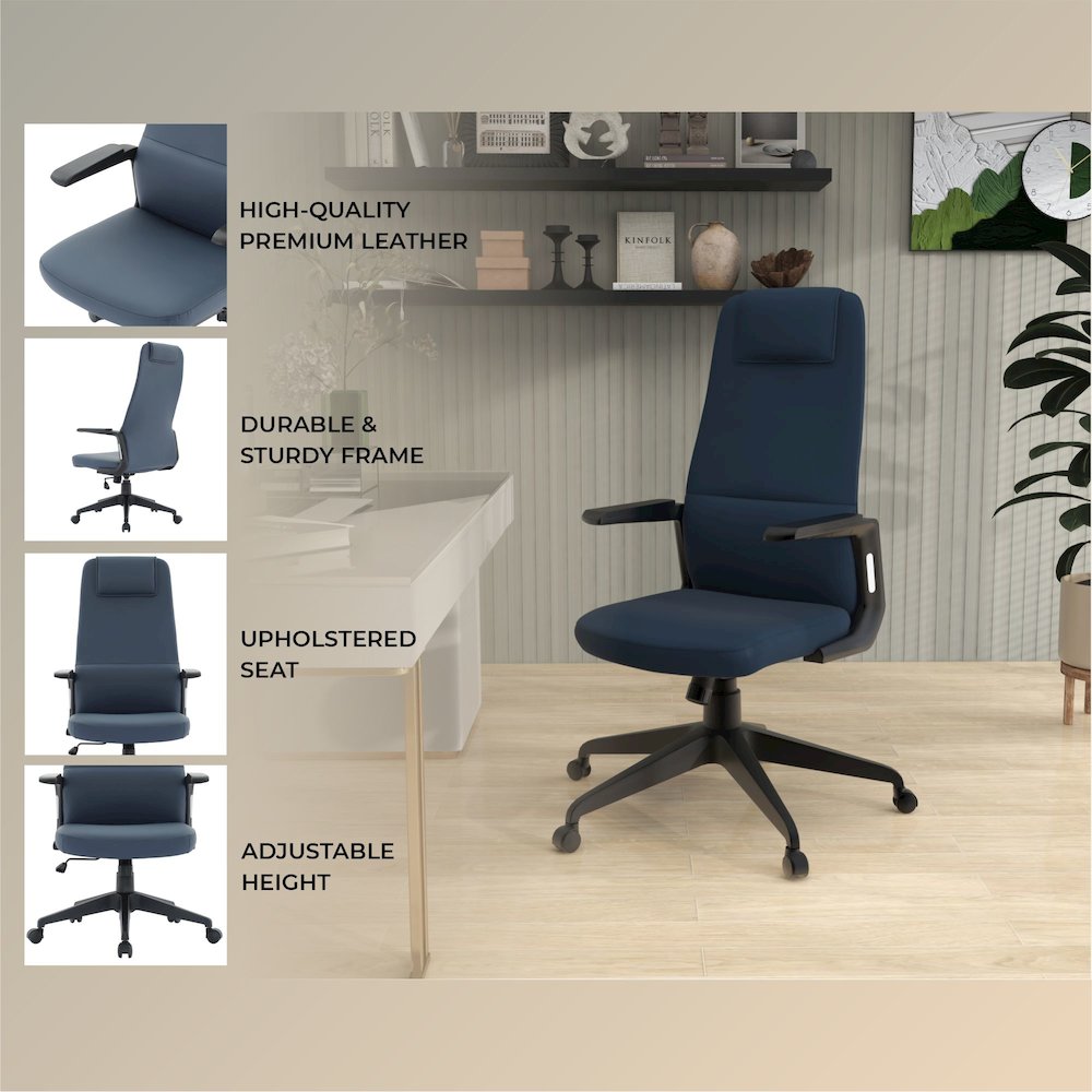 Nexa Collection Modern Office Chair In Blue. Picture 5