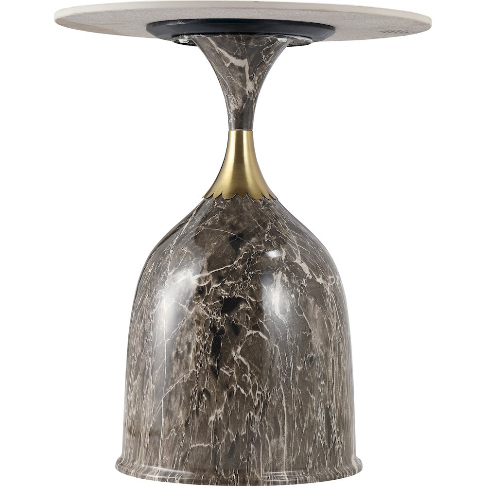 Oslo Collection Modern End Table In Marbled Brown. Picture 24