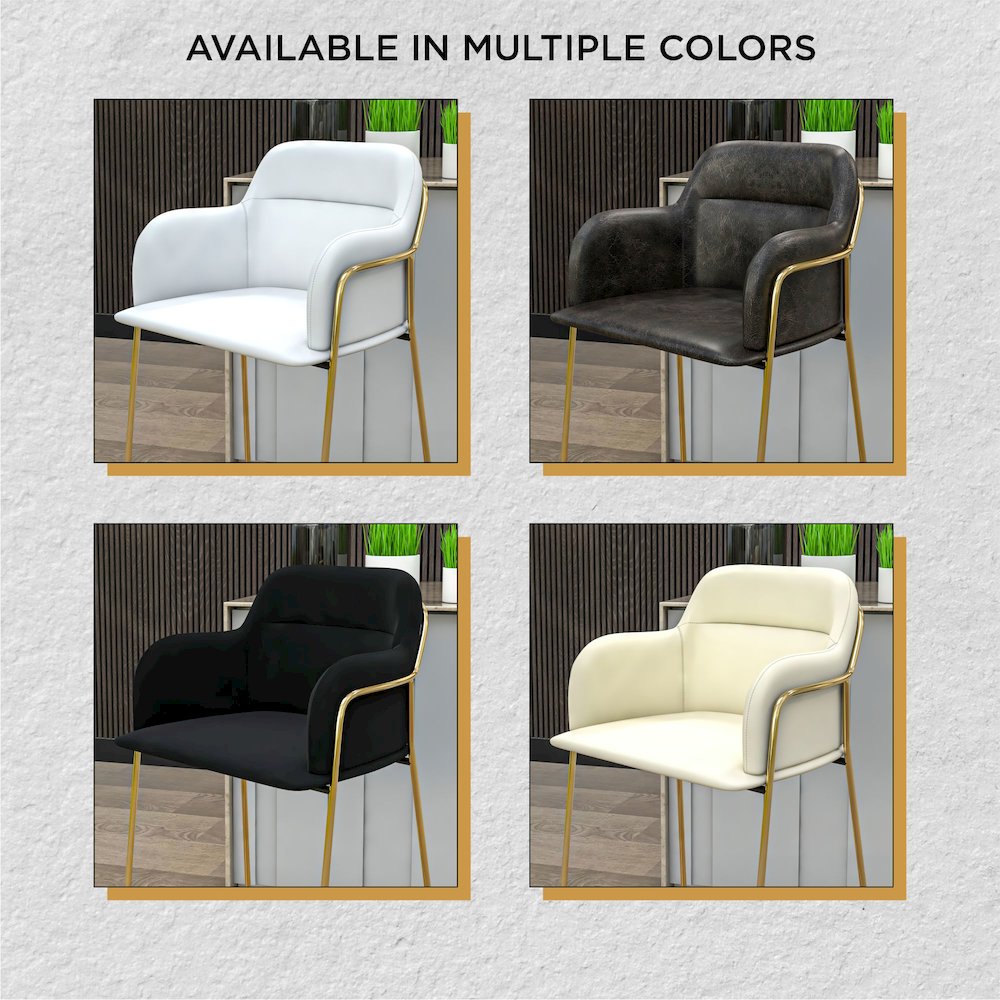 Axis Collection Modern Gold Bar height Chair in Black. Picture 5