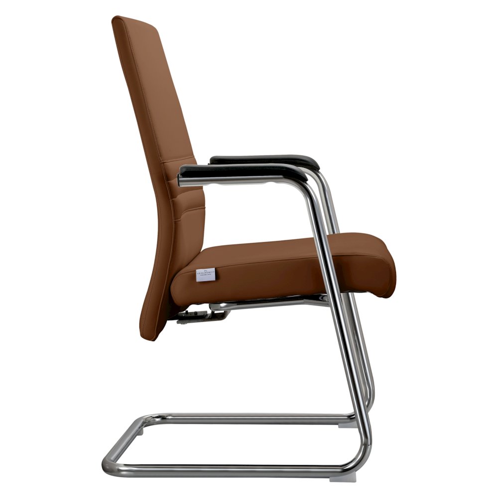 Aleen Series Guest Office Chair In Dark Brown Leather. Picture 16