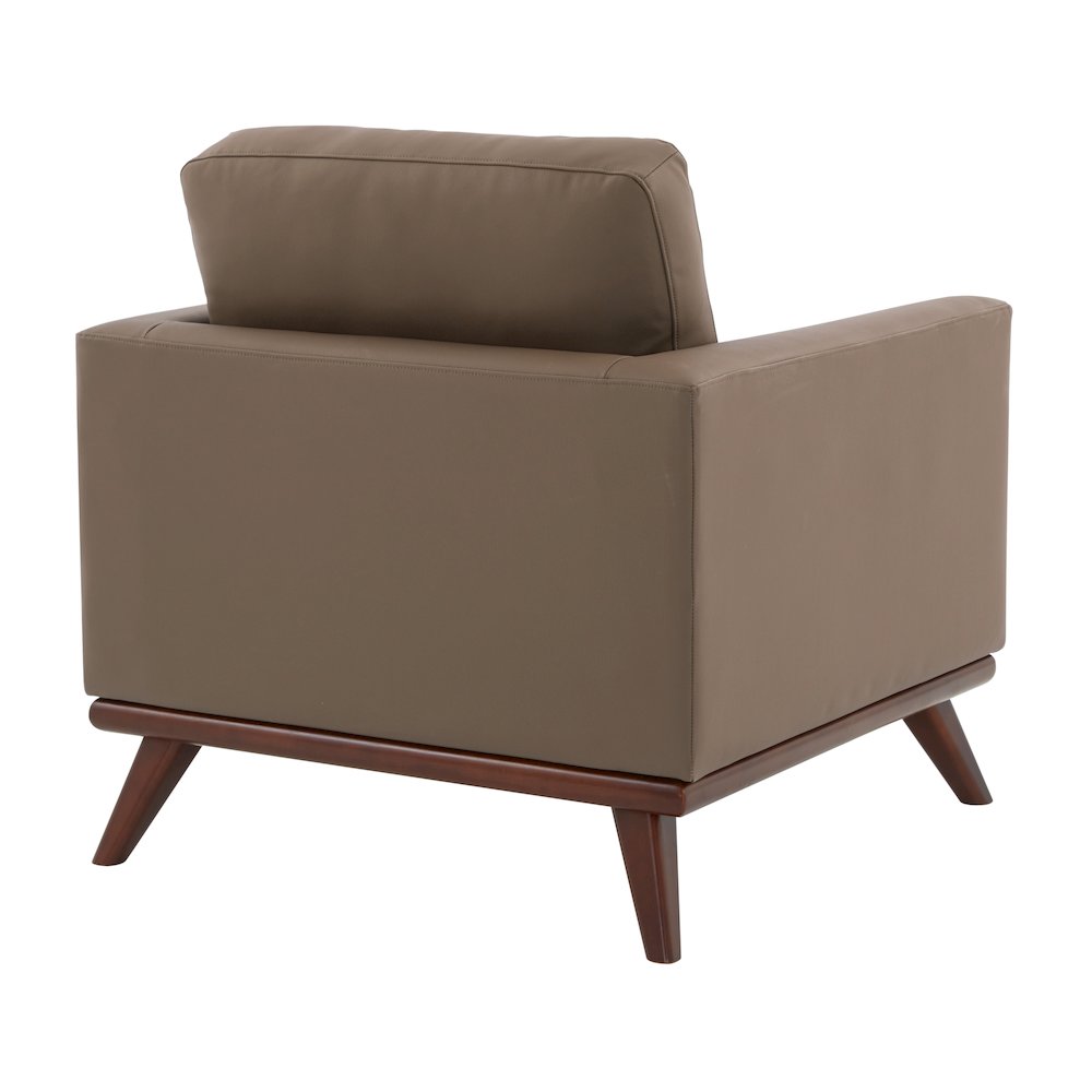 Chester Modern Faux Leather Accent Arm Chair in Taupe Leather. Picture 11