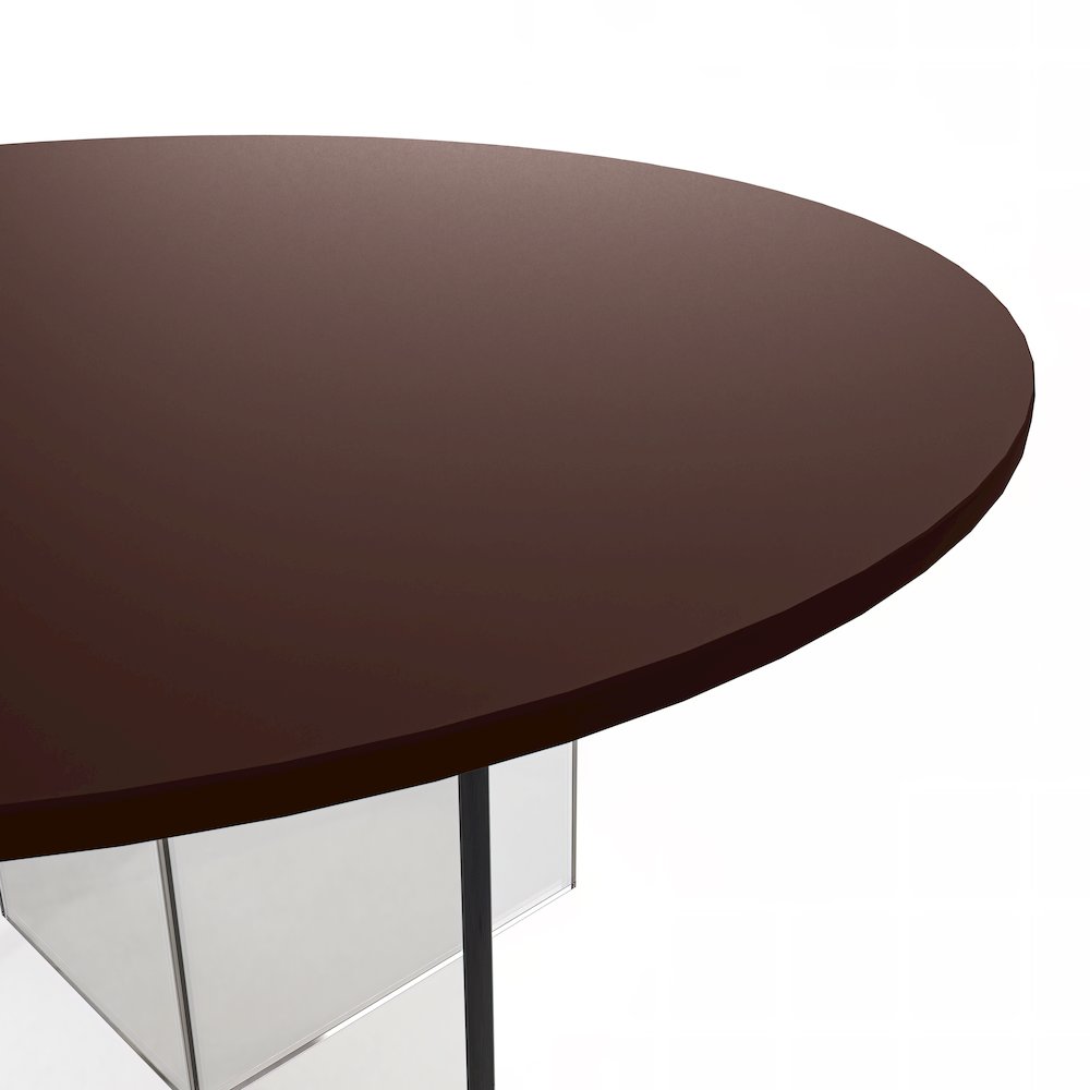 Valore Collection 28" Acrylic Side Table With Walnut Top. Picture 5