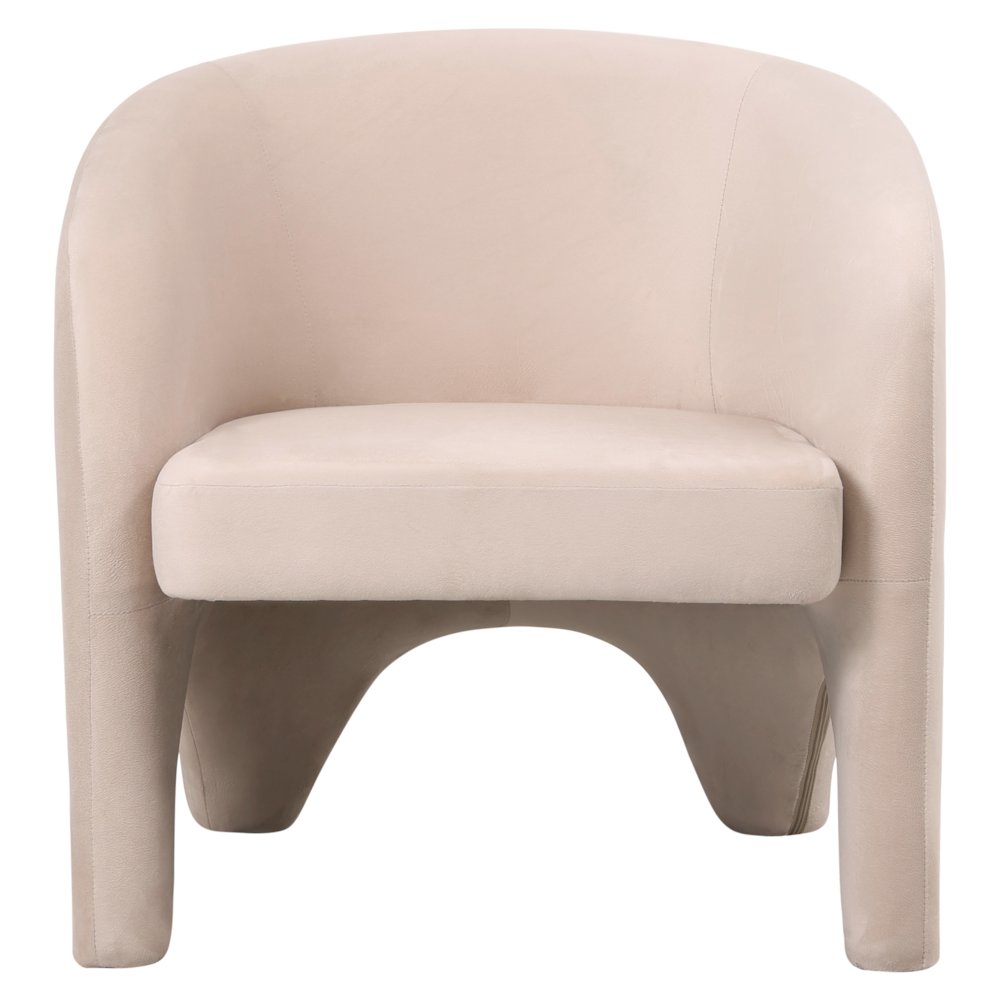 Lylo Collection Modern Accent Chair In Beige Velvet. Picture 8