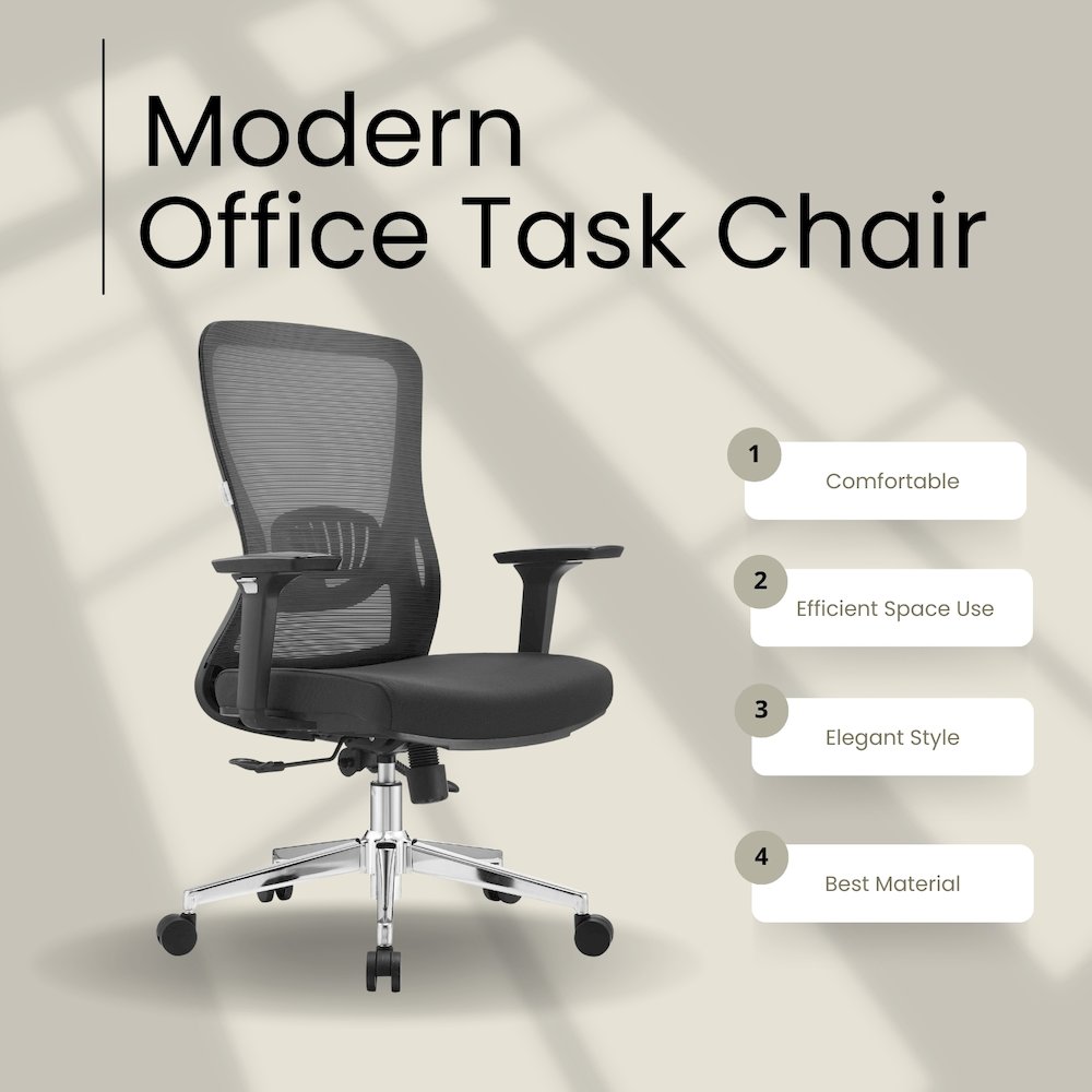 Office Adorit Series Office Task Chair In Black. Picture 27