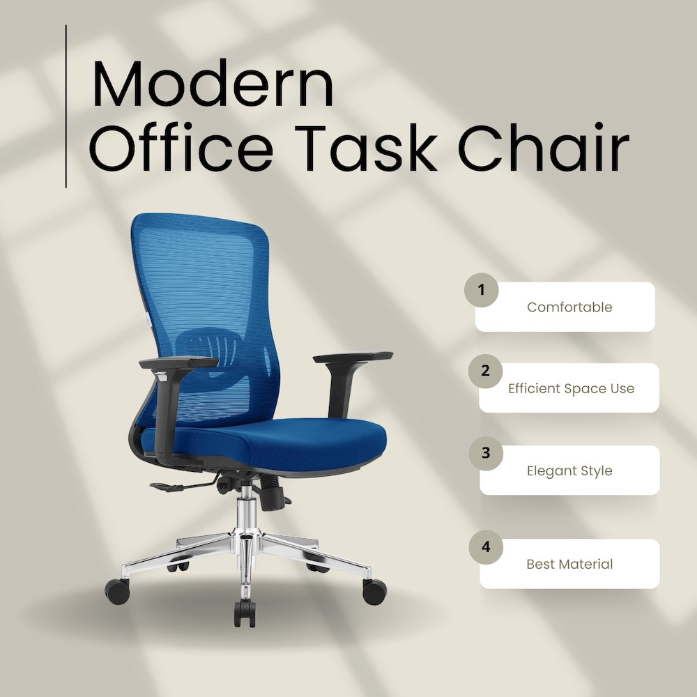 Office Adorit Series Office Task Chair In Blue. Picture 30