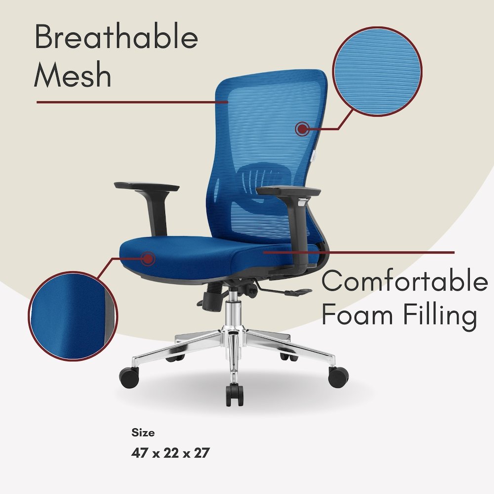 Office Adorit Series Office Task Chair In Blue. Picture 34