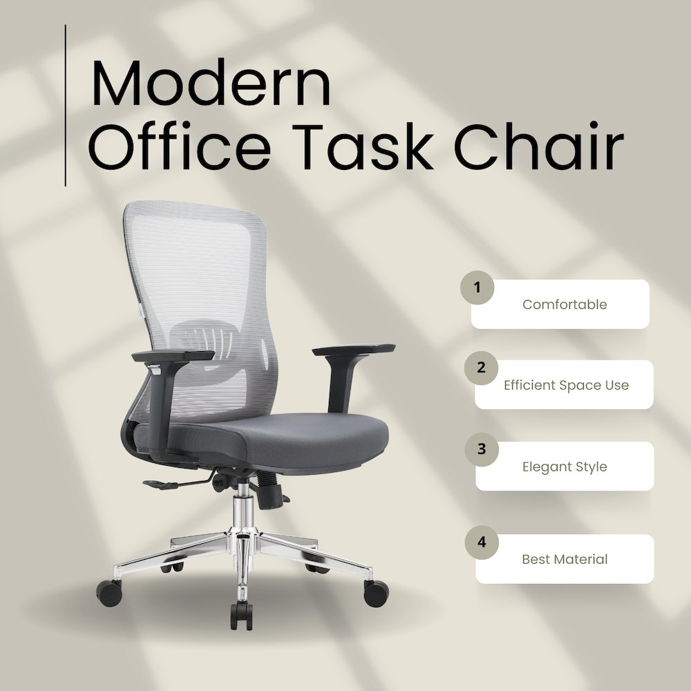 Office Adorit Series Office Task Chair In Grey. Picture 32