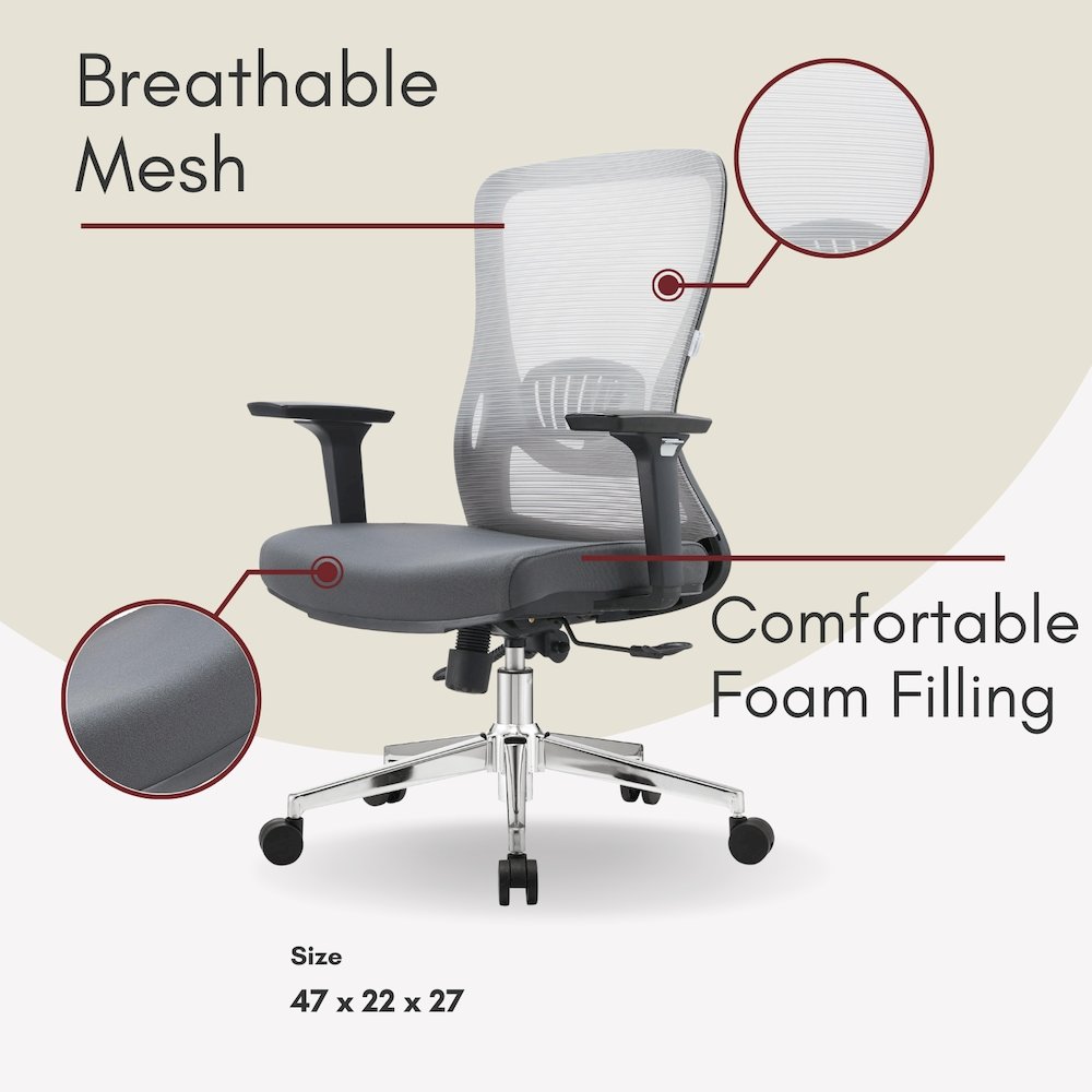 Office Adorit Series Office Task Chair In Grey. Picture 36