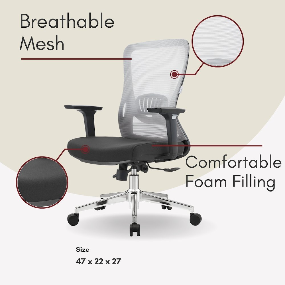 Office Adorit Series Office Task Chair In Light Grey. Picture 31