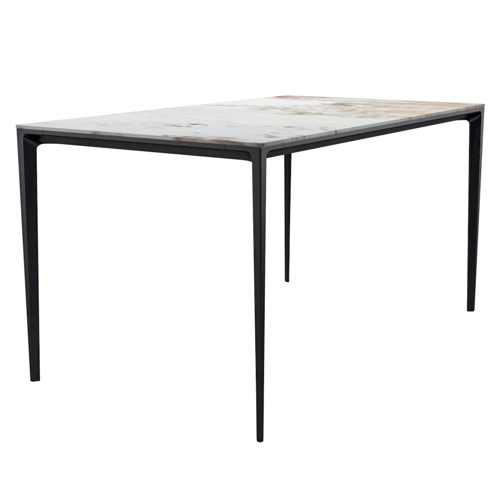 Avo Series Modern Dining Table Black Base, With 55 White Grey Sintered Stone Top. Picture 17