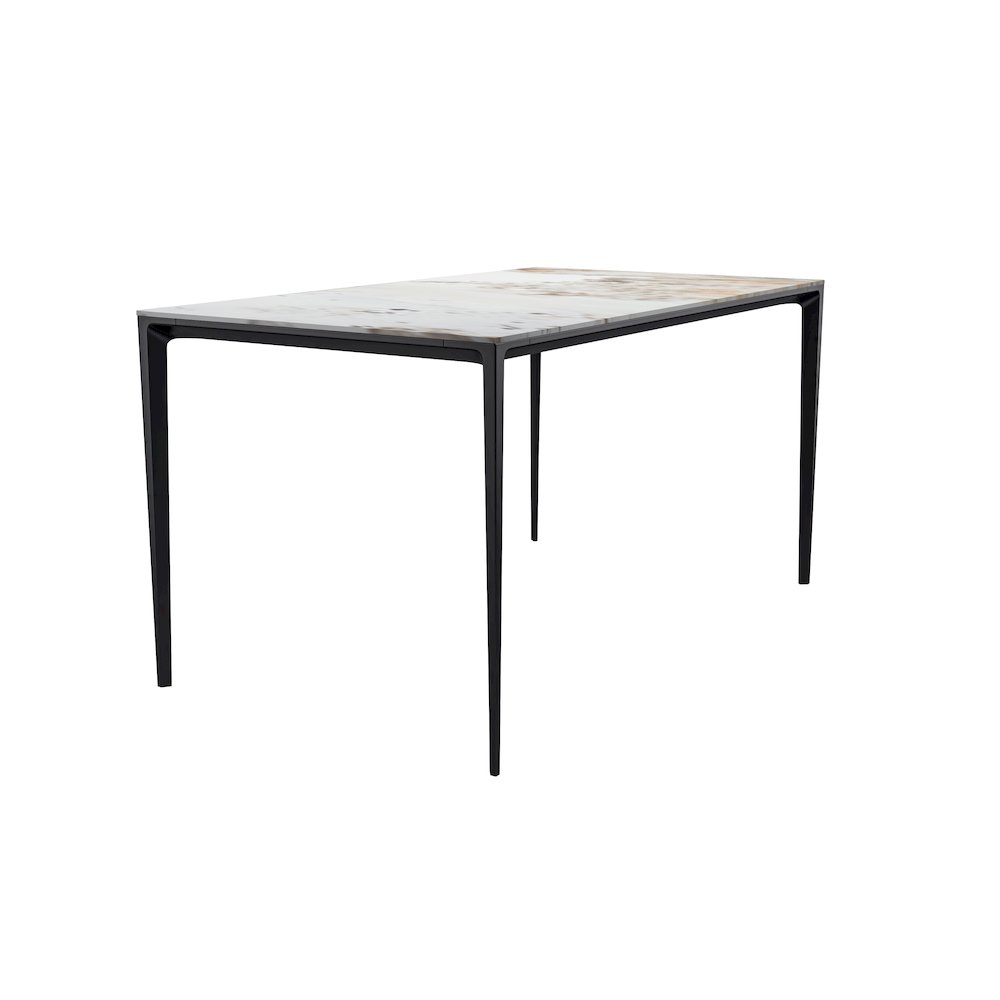 Avo Series Modern Dining Table Black Base, With 55 White Grey Sintered Stone Top. Picture 41