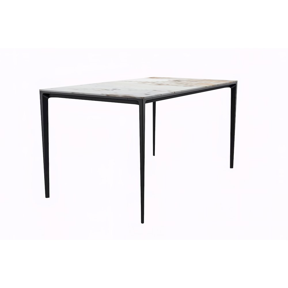 Avo Series Modern Dining Table Black Base, With 55 White Grey Sintered Stone Top. Picture 18