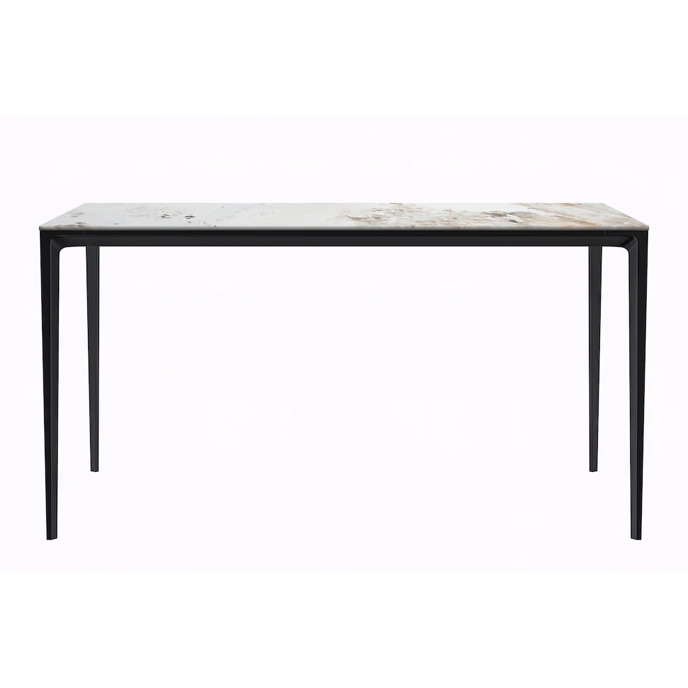 Avo Series Modern Dining Table Black Base, With 55 White Grey Sintered Stone Top. Picture 19
