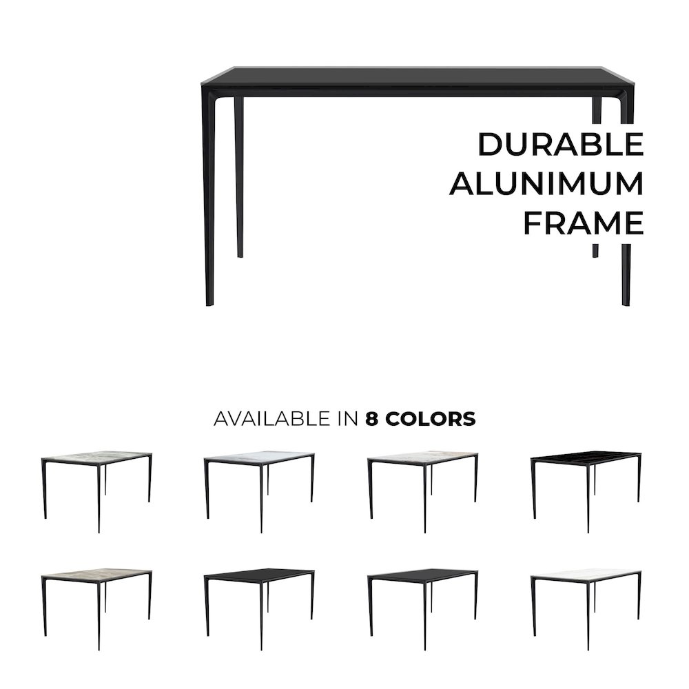 Avo Series Modern Dining Table Black Base, With 55 Clear Glass Top. Picture 22