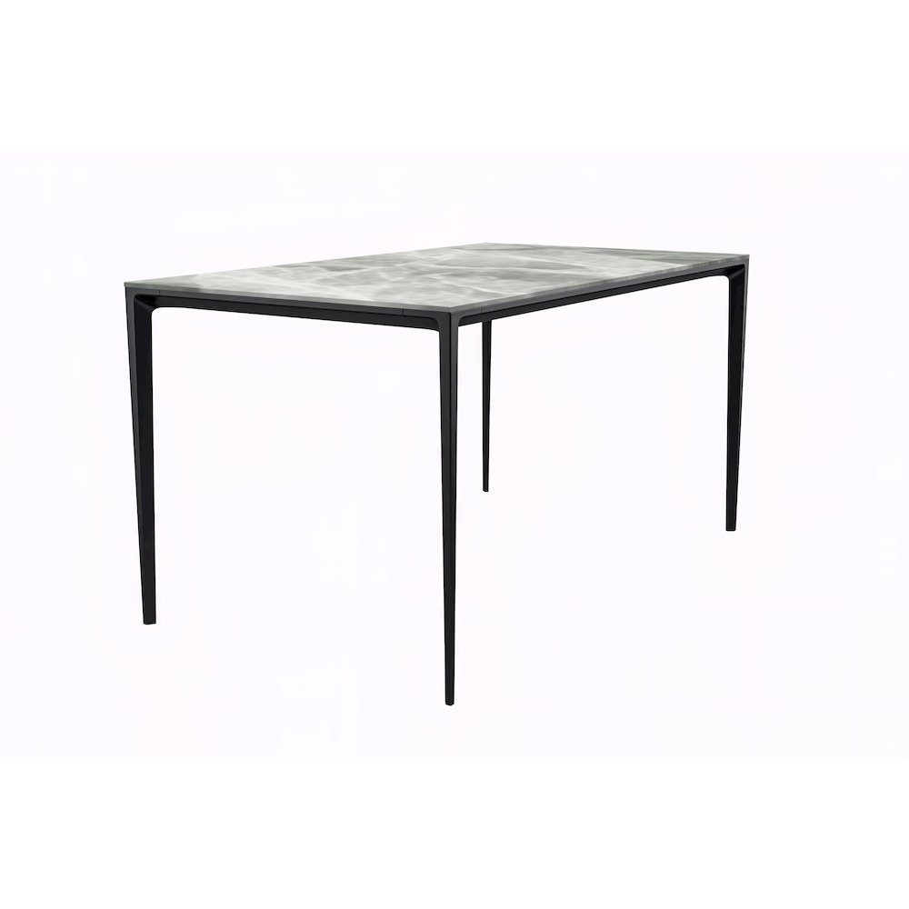 Avo Series Modern Dining Table Black Base, With 62 Light Grey Sintered Stone Top. Picture 1