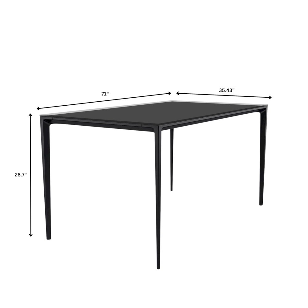 Avo Series Modern Dining Table Black Base, With 55 Clear Glass Top. Picture 32