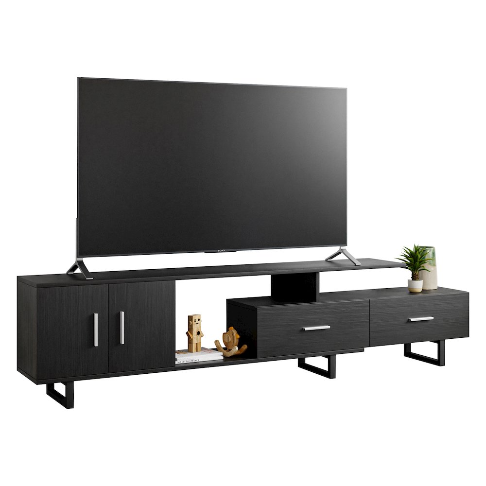 Avery Mid-Century Modern TV Stand with MDF Cabinet and Powder Coated Steel Legs. Picture 20