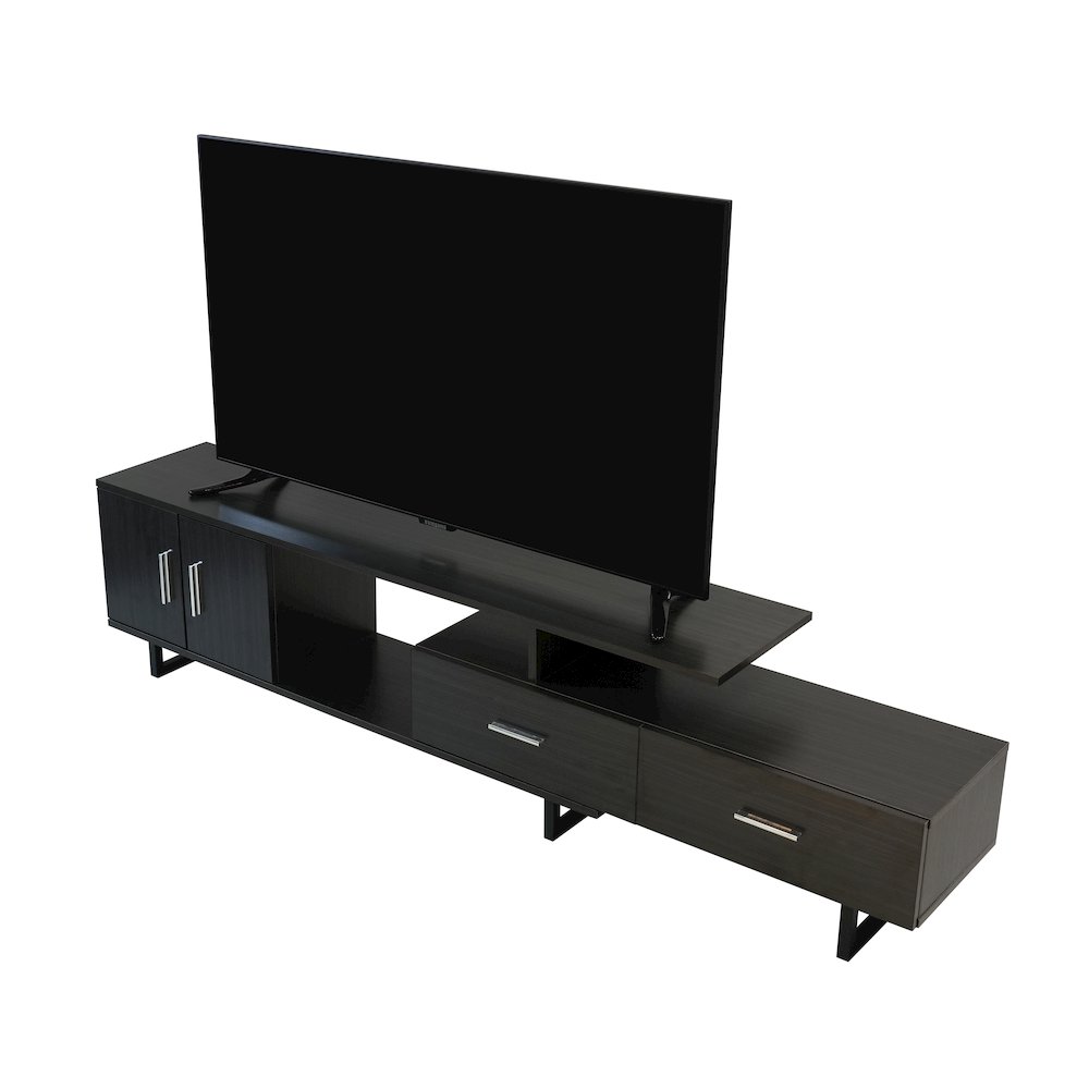 Avery Mid-Century Modern TV Stand with MDF Cabinet and Powder Coated Steel Legs. Picture 22