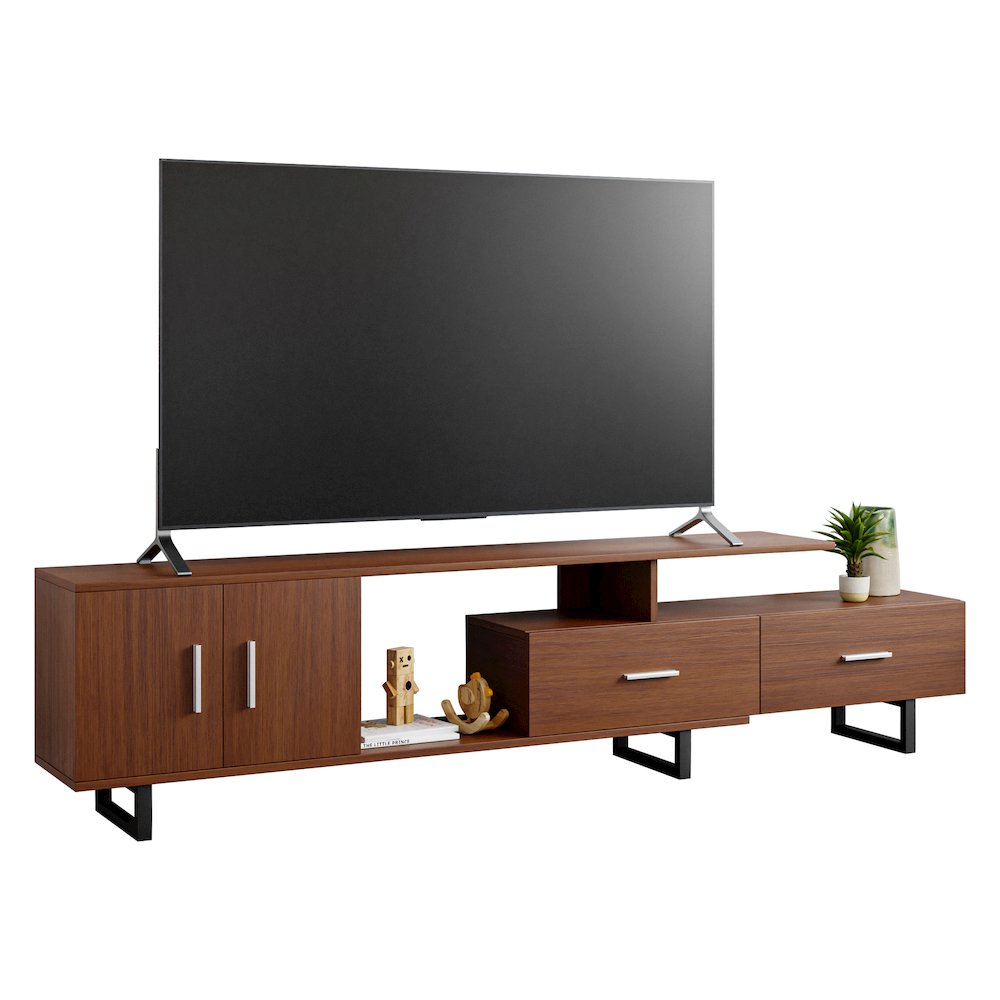 Avery Mid-Century Modern TV Stand with MDF Cabinet and Powder Coated Steel Legs. Picture 27
