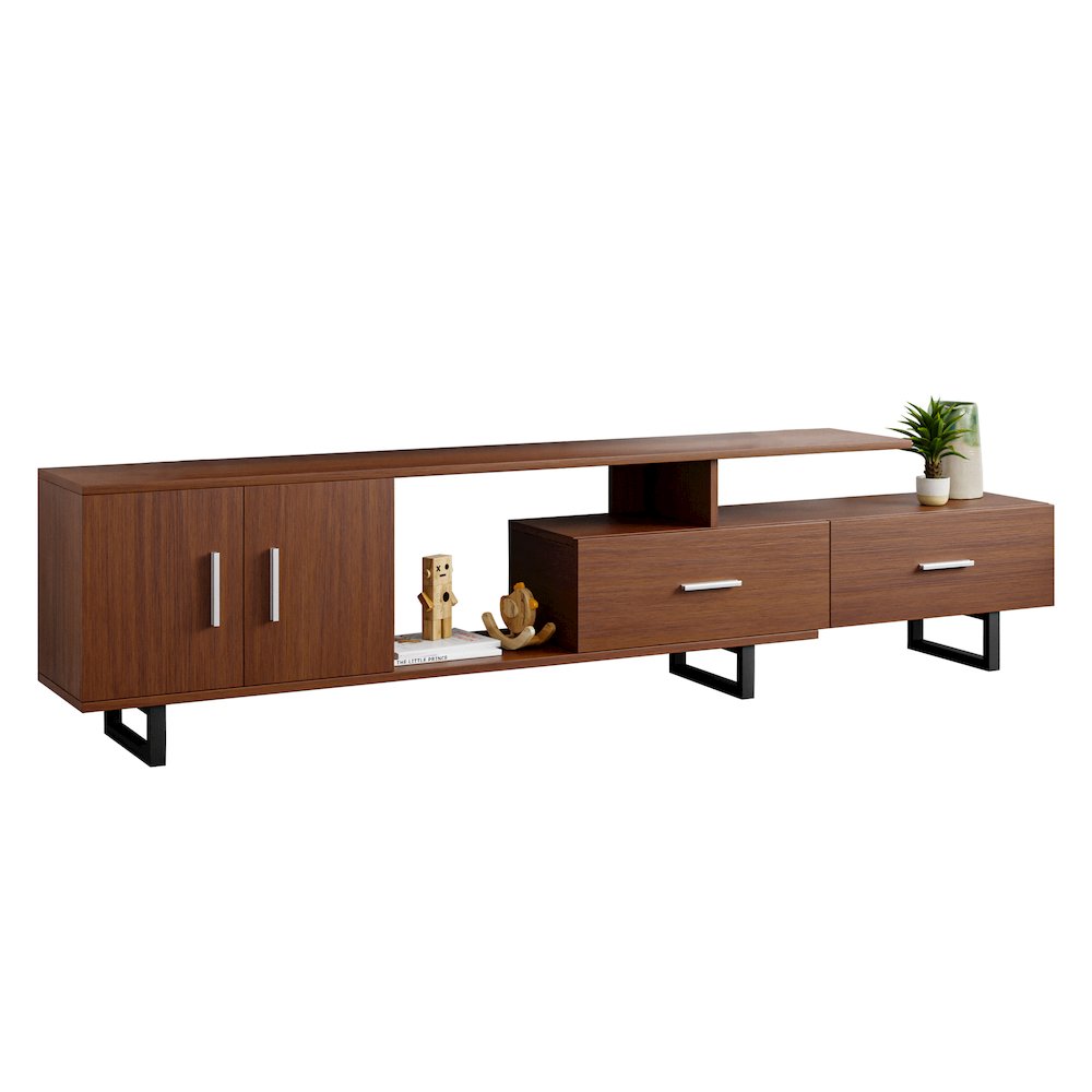 Avery Mid-Century Modern TV Stand with MDF Cabinet and Powder Coated Steel Legs. Picture 24