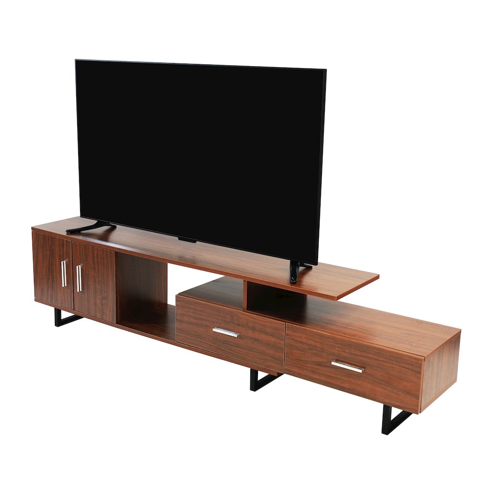 Avery Mid-Century Modern TV Stand with MDF Cabinet and Powder Coated Steel Legs. Picture 30