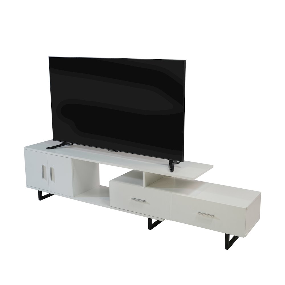 Avery Mid-Century Modern TV Stand with MDF Cabinet and Powder Coated Steel Legs. Picture 22